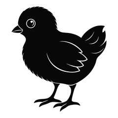 black and white silhouette of a chicken