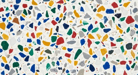 Colorful Terrazzo Flooring Design: A Seamless Pattern of Aggregate Fragments