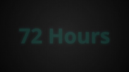 72 hours icon, isolated on white background with alpha channel. 72 Hours Delivery Countdown Animation