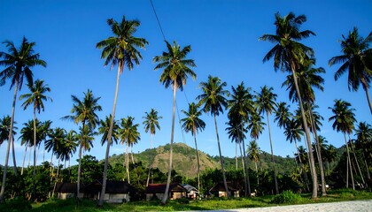 Tropical palm trees on a beach