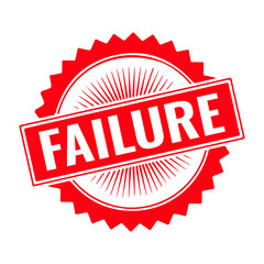Failure Red Rubber Stamp Sign Vector. Failure Stamp Template.	