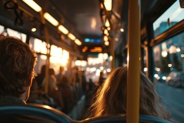 Obraz premium passengers in the bus