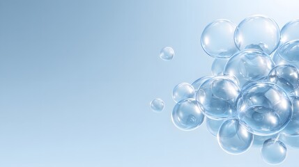 Light blue bubbles clustered together.