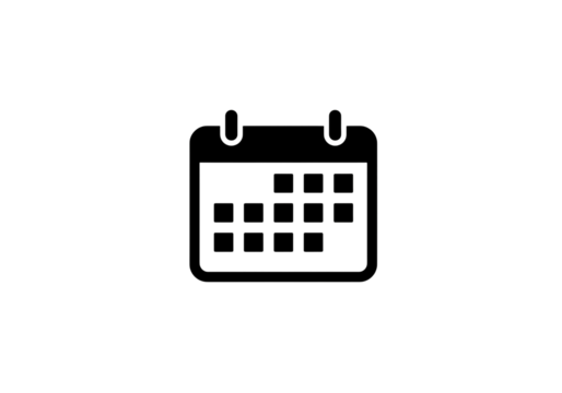 Minimalist Calendar Icon: Planning and Scheduling Symbol isolated on transparent background