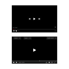 Video template interface blank video screen frame vector illustration
