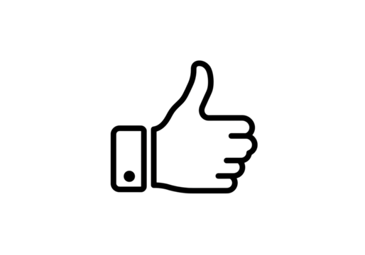 Thumbs Up: Positive Feedback Icon - Perfect for Social Media, Websites, and Apps isolated on transparent background