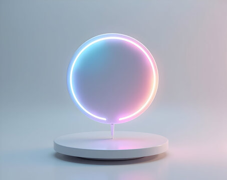 Sleek modern wireless control dial mockup featuring vibrant neon lights and a minimalist design aesthetic