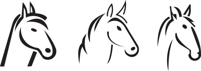 Horse Head Icon Vector Set | Minimal & Modern Styles