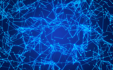 abstract digital background featuring glowing black plexus of interconnected points and lines. Represents big data, neural networks, and futuristic technology. Ideal for AI, blockchain
