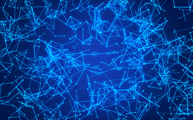 abstract digital background featuring glowing black plexus of interconnected points and lines. Represents big data, neural networks, and futuristic technology. Ideal for AI, blockchain