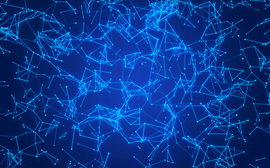 abstract digital background featuring glowing black plexus of interconnected points and lines. Represents big data, neural networks, and futuristic technology. Ideal for AI, blockchain