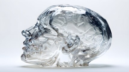 Translucent sculpted head, revealing inner structure.