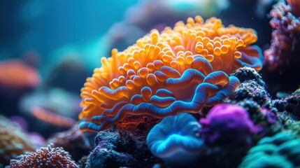 Vibrant underwater coral reef scene with colorful marine life. Coral Reef Awareness Week