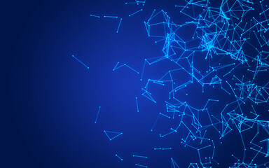 abstract digital background featuring glowing black plexus of interconnected points and lines. Represents big data, neural networks, and futuristic technology. Ideal for AI, blockchain