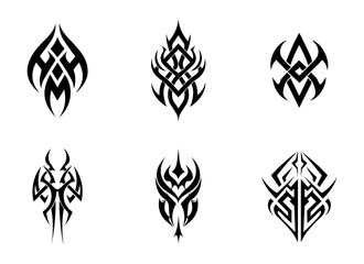 Tribal tattoo arts collection silhouette