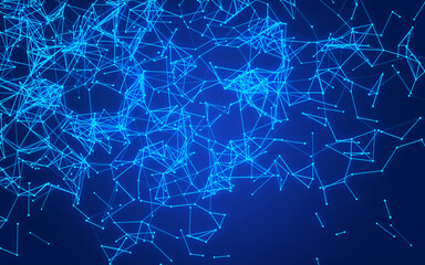 abstract digital background featuring glowing black plexus of interconnected points and lines. Represents big data, neural networks, and futuristic technology. Ideal for AI, blockchain
