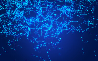 abstract digital background featuring glowing black plexus of interconnected points and lines. Represents big data, neural networks, and futuristic technology. Ideal for AI, blockchain
