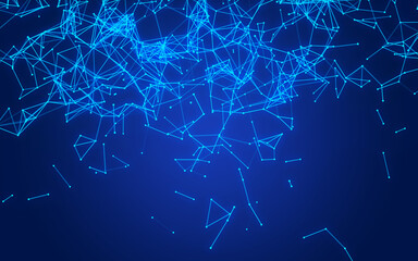 abstract digital background featuring glowing black plexus of interconnected points and lines. Represents big data, neural networks, and futuristic technology. Ideal for AI, blockchain