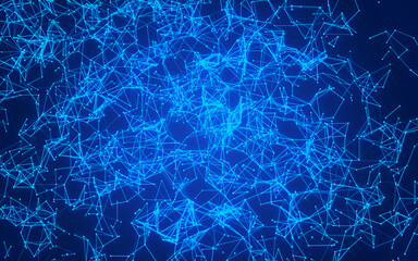 abstract digital background featuring glowing black plexus of interconnected points and lines. Represents big data, neural networks, and futuristic technology. Ideal for AI, blockchain