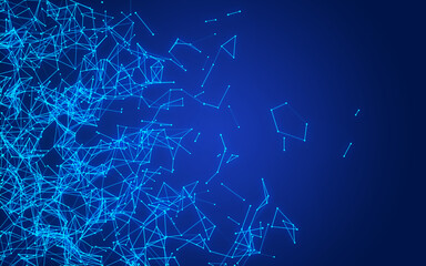 abstract digital background featuring glowing black plexus of interconnected points and lines. Represents big data, neural networks, and futuristic technology. Ideal for AI, blockchain