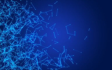  abstract digital background featuring glowing black plexus of interconnected points and lines. Represents big data, neural networks, and futuristic technology. Ideal for AI, blockchain