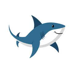 Obraz premium shark cartoon isolated on white