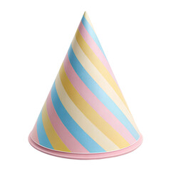 3d pastel striped party hat, minimal hat, celebration hat