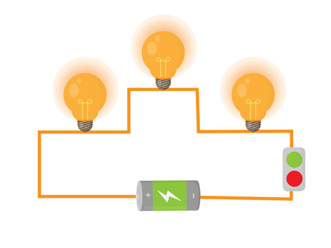 vector illustration of a series of electrical circuits