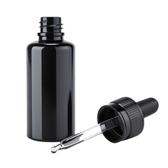 Empty Black Glass Dropper Bottle for Beauty and Medical Use or Black Glass Dropper Bottle for Cosmetic and Skincare Packaging