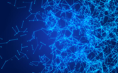 abstract digital background featuring glowing black plexus of interconnected points and lines. Represents big data, neural networks, and futuristic technology. Ideal for AI, blockchain