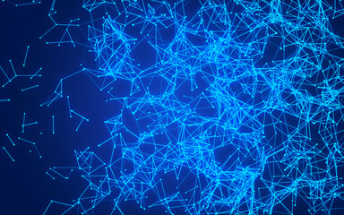 abstract digital background featuring glowing black plexus of interconnected points and lines. Represents big data, neural networks, and futuristic technology. Ideal for AI, blockchain