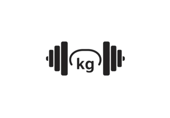 Black Dumbbell Icon: Fitness Equipment Silhouette isolated on transparent background