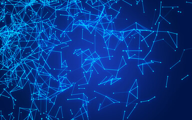 abstract digital background featuring glowing black plexus of interconnected points and lines. Represents big data, neural networks, and futuristic technology. Ideal for AI, blockchain