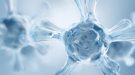 Close-up view of a complex, translucent cellular structure.