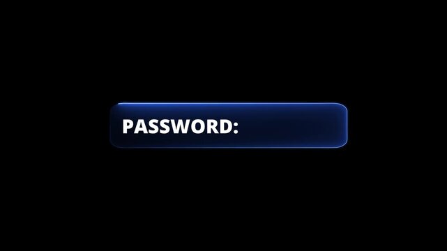 Neon User-id fields icon animation.Includes fields for account creation, user ID, password, identity verification concept