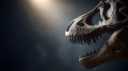 Fototapeta premium Close-up view of a dinosaur skull.