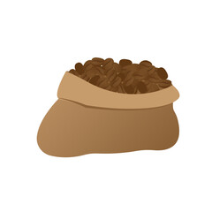 vector illustration of a sack of coffee beans