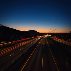 Obraz premium highway at night