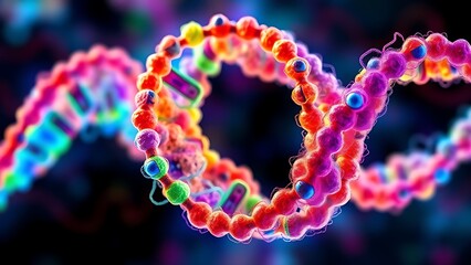 An abstract representation of metabolic pathways in vibrant colors, twisting like a double helix.