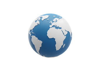 Naklejka premium Global Connectivity: 3D Render of Earth isolated on transparent background