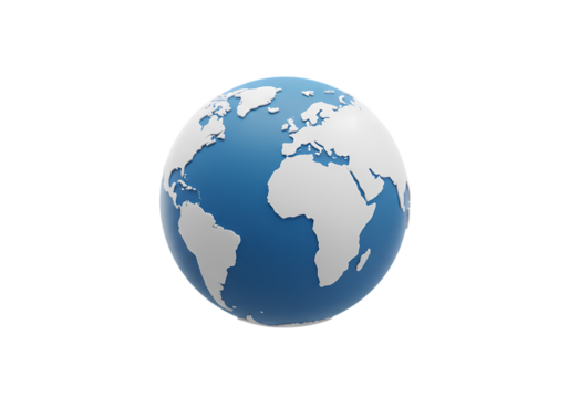 Global Connectivity: 3D Render of Earth isolated on transparent background