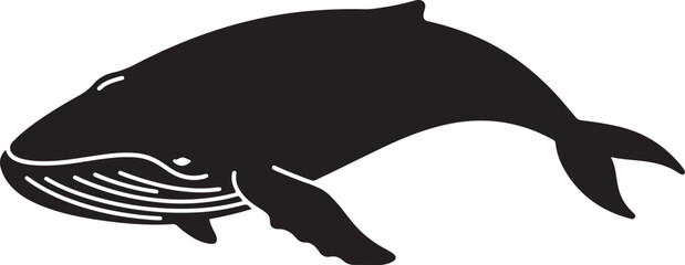 Obraz premium Elegant whale silhouette art representing marine life conservation and ocean ecosystem awareness in a minimalist graphic design