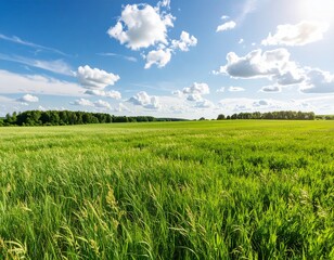 Fototapeta premium green field and blue sky