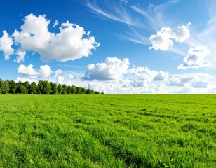 Fototapeta premium green field and blue sky