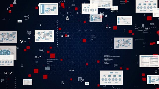 Digital technology and business data concept