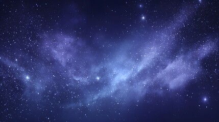 Starry night sky with cosmic nebulae.
