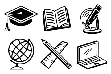 Collection of Educational and Scientific Icons.