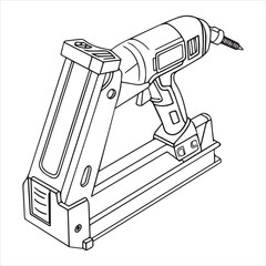Naklejka premium automatic nail gun vector art