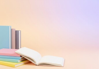 Fototapeta premium Back to school concept with a colorful student backpack on a vibrant pink and blue gradient background. Flat lay with copy space.