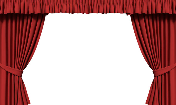 red orange pink color curtain velvet theatre red curtain textile opera white isolated background object curtain velvet red cinema present award film scene red curtain award mockup empty blank open art